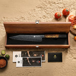 XINZUO 8.3 Inches Bunka Knife Ultra Sharp ZDP-189 Damascus Chef Knife Ergonomic Octagonal Handle Cooking Knife