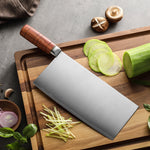 XINZUO Meat Cleaver Knife, 3 Layers Clad Steel with Red Wood Handle & Copper Rivets, 58~60HRC - FU Series