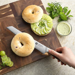 XINZUO 8.2 Inches Bread Knife 3 Layers Composite Steel 440C Steel Core With Nature Red Wood Handle