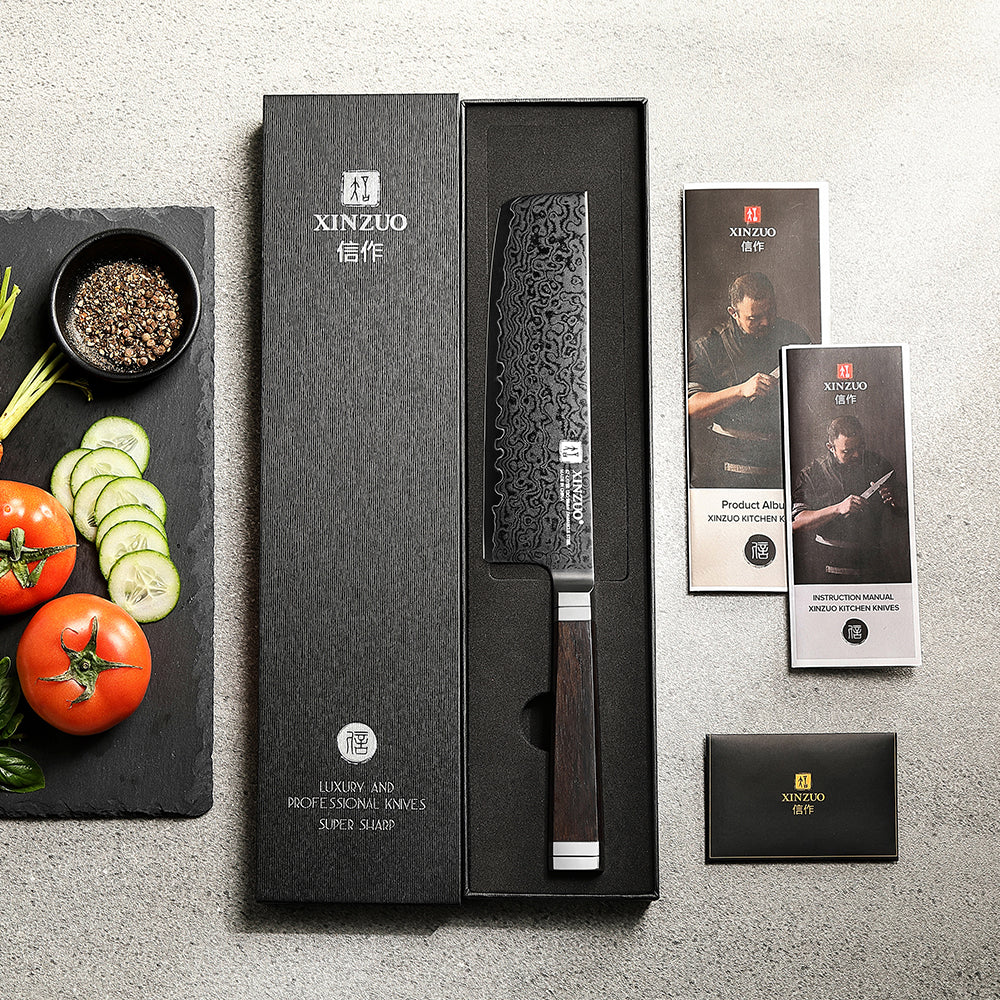 XINZUO 67-Layer Damascus Nakiri Knife – The Ultimate Vegetable Specialist