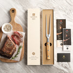 XINZUO XINZUO Forged Meat Fork, 430 Stainless Steel with Olive Wood Handle,One-piece Forged Large Meat Fork,