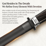 XINZUO Ji Series Premium Kitchen Sharpening Rod, Ergonomic Ebony Handle for Fast Blade Sharpening & Repair