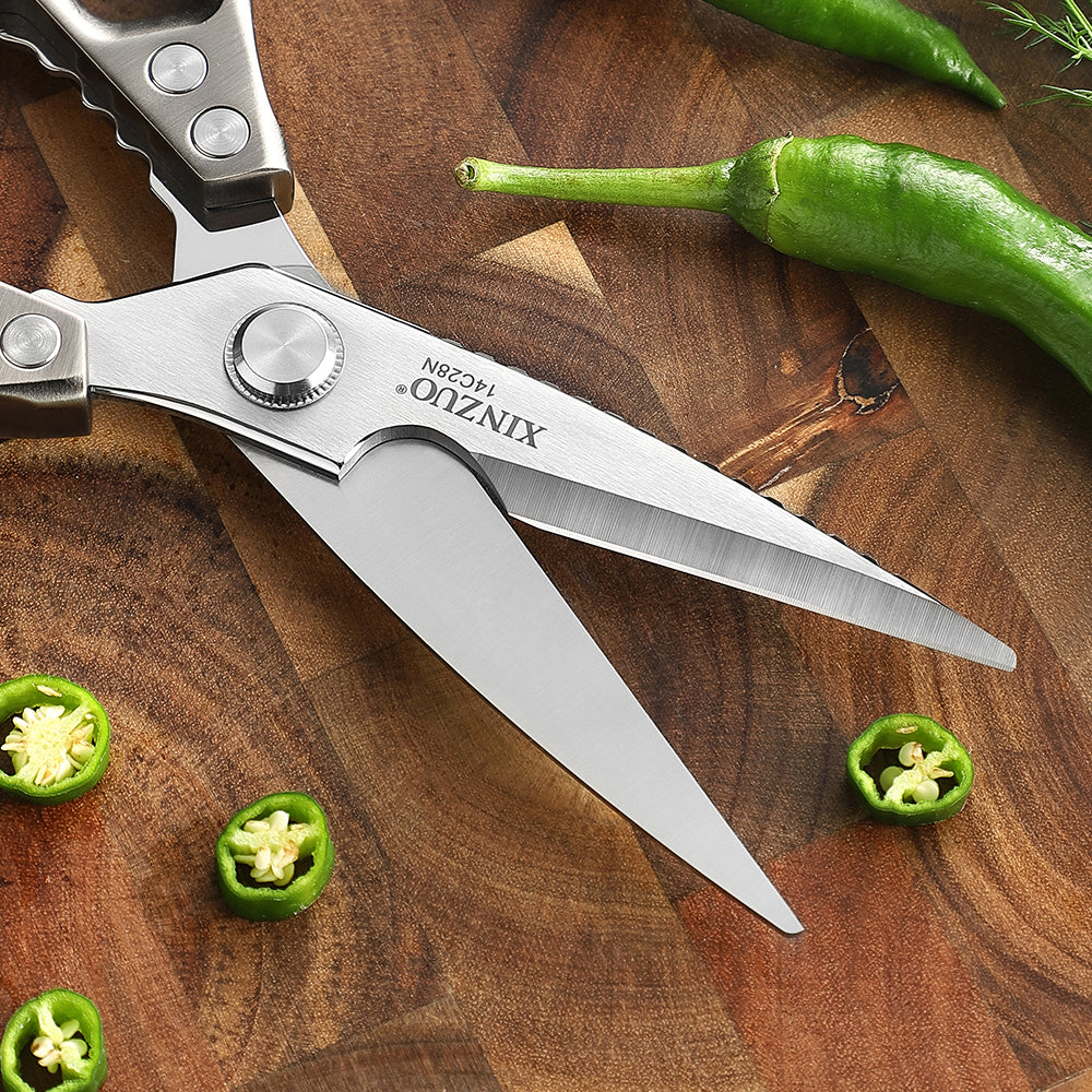 XINZUO 1PC Kitchen Knife Multifunctional & Innovative Design 14C28N Stainless Steel Aluminum Alloy Handle