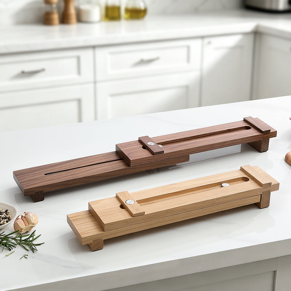 XINZUO Adjustable Solid Wood Whetstone Sharpening Stand, Extendable Walnut & White Oak Sharpening Holder for Kitchen Knife Sharpening, Sink Mount Stable Sharpening Support Stand