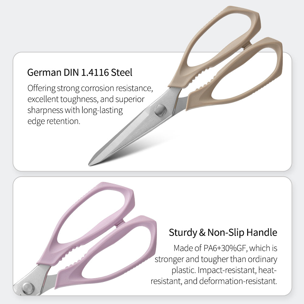 XINZUO 5 Colors Magnetic Kitchen Scissors with Fridge Storage – German 1.4116 Molybdenum-Vanadium Steel, Multi-Purpose