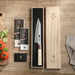 XINZUO Professional 7.1-inch Handmade Japanese Bunka Knife,Aogami No.2 Carbon Steel 3-Layer Composite Blade