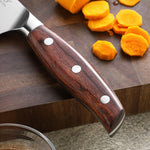 XINZUO 6.2”Sharp Kitchen Bunka Knife 3-Layer Composite Steel Comfort Red Wood Handle, Multipurpose Cooking Knife