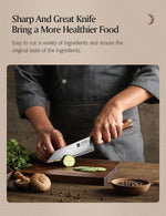 XINZUO Zhen XZ05 Series ZDP-189 Powder Steel Kiritsuke Chef Knife 6.5 Inch, Made of Three-layer Composite Steel, Hardness Reaches 65-67HRC, Desert lronwood Octagonal HandIe