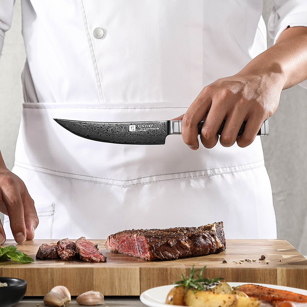 XINZUO 67-Layer Damascus Steak Knife – Redefine the Cutting Experience