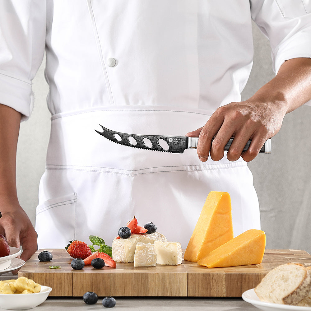 XINZUO Ji Series 67-Layer Damascus Cheese Knife, 12Cr18MoV Core,Suitable for Cutting Cheese and Bread