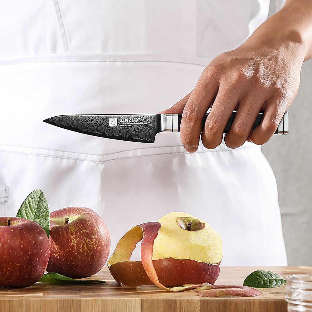 XINZUO Ji Series 4.1 Inches Sharp Paring Knife 67 Layers Damascus Steel Hand-forged Kitchen Knife