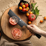 XINZUO 6.9”Nakiri Knife 49-Layer Damascus Kitchen Knife, ZDP-189 Steel Core DLC Coated Ultra Sharp Kitchen Knife