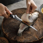 XINZUO 7.5 Inch Flexible Fillet Knife 67 Layers Damascus Steel with Burnt Oak Handle – Precision Fish & Boneless Meat Preparation Tool