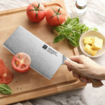 XINZUO Professional Chinese Meat Cleaver Knife - Triple-Layer Composited Steel with Olive Wood Handle, Razor Sharp & Ergonomic Design-PIN Series