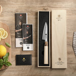 XINZUO Paring Knife Aogami No.2 Composite Steel, 3-Layer Sanyo Riki Blade 62-64HRC, Japanese Kitchen Knife