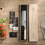 XINZUO Premium Nakiri Knife,Aogami No.2 Carbon Steel,Ergonomic Sharp Kitchen Chef Knife for Home & Professional Use