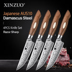 XINZUO 67 Layers Japanese AUS-10 Damascus Steel Steak Knife-Jiang Series 4PCS