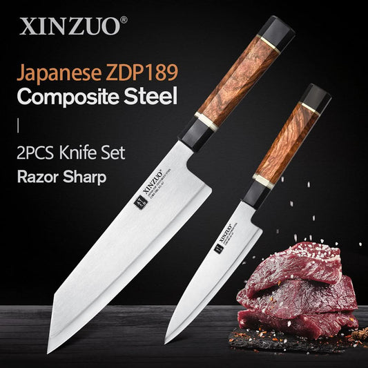 XINZUO Zhen F5 Series Japanese ZDP-189 Composite Steel 2PCS Knife Set