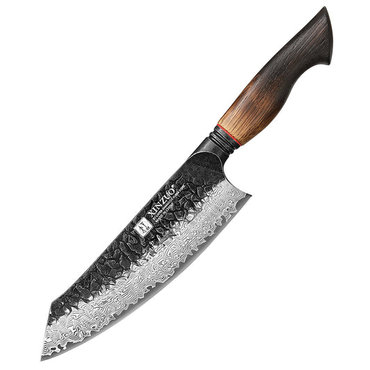 XINZUO 7 Inches 67 Layers Black Damascus Steel Santoku Knife with  Burnt Oak Handle MO-Series