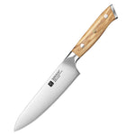 XINZUO Kitchen Knife 5.2 Inches Utility Knife Classic Design Slice Premium Olive Wood Handle Shred or Dice