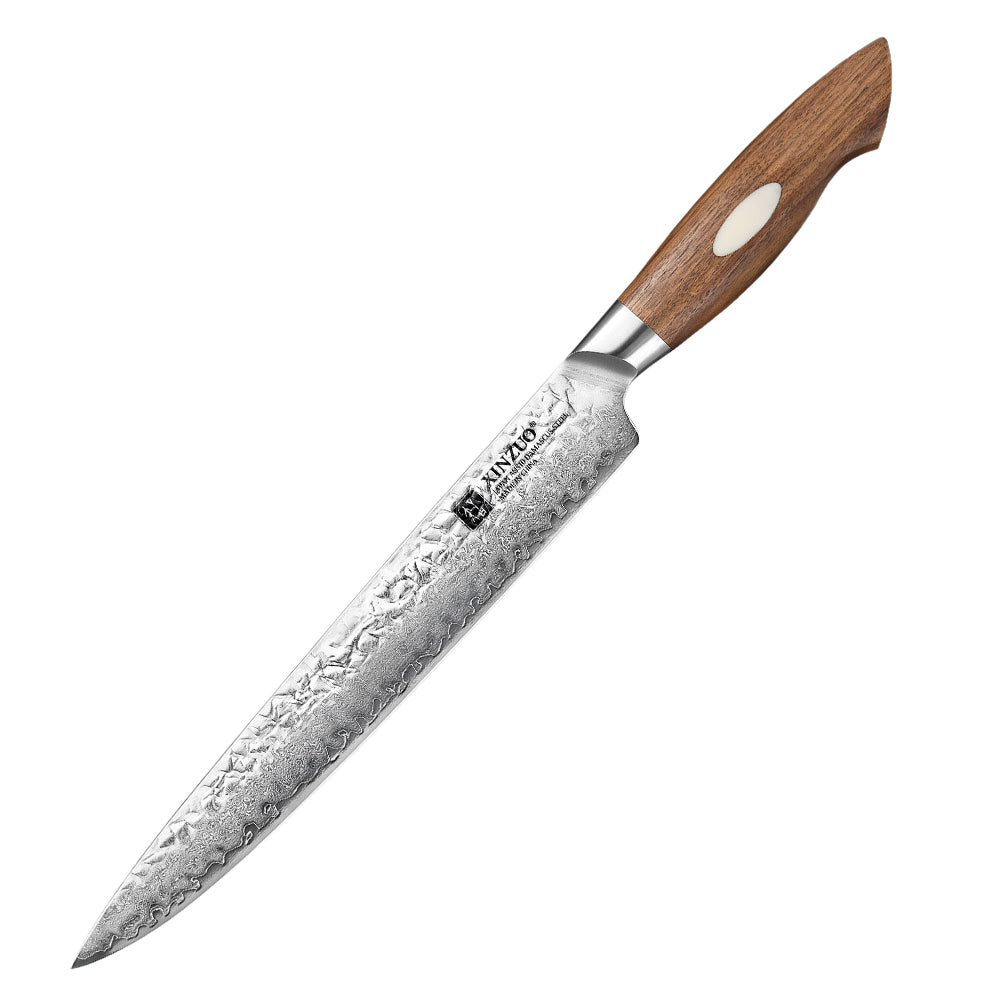 XINZUO 10 Inches 67 Layers Japanese AUS-10 Damascus Steel Carving Knife -Jiang Series