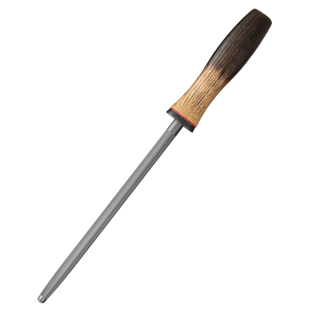 XINZUO 9 Inch Knife Sharpening Rod - High Carbon Steel Chrome Plated Honing Steel with Ergonomic Handle for Professional & Home Kitchen Use