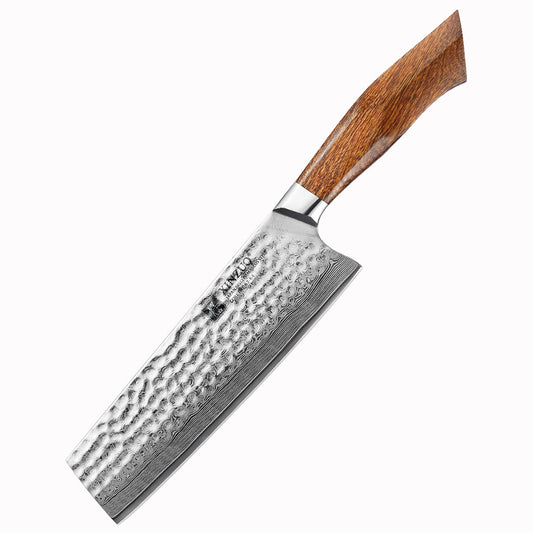 XINZUO FENG STRIA HAMMER DAMASCUS SERIES 7.3'' inch Nakiri Knife