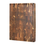 XINZUO Large Reversible End Grain Cutting Board - Acacia Wood with Juice Groove,Drain TPR Feet & Gift Box, Size 19.1" x 14" x 1.5"