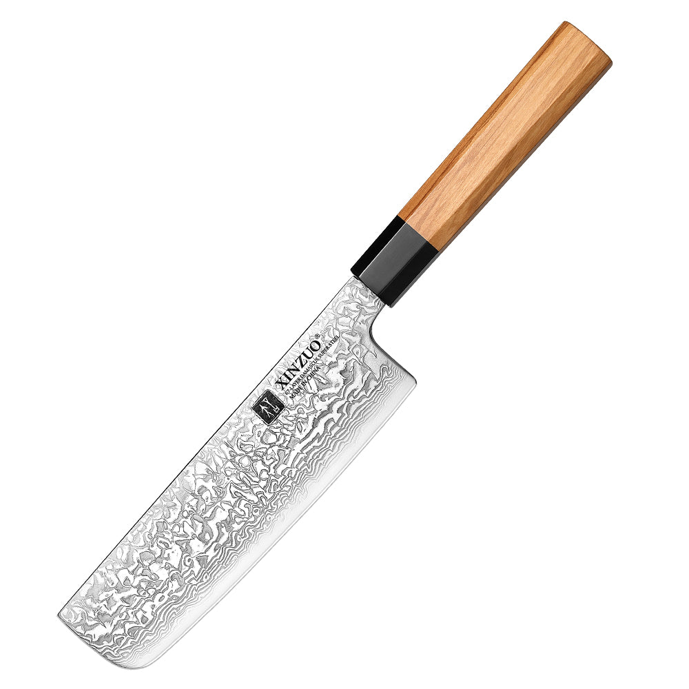 XINZUO PM8  Series 67 Layers Damascus Powder Steel Nakiri Knife 7 inches