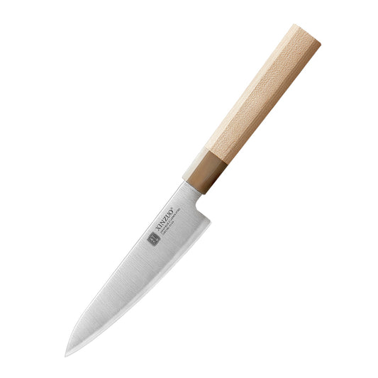 XINZUO 5.5 Inches Kitchen Utility Knife, Japanese Aogami #2 Steel, 62-64HRC, Ergonomic Octagonal Handle, Exquisite Gift-Ready Packaging