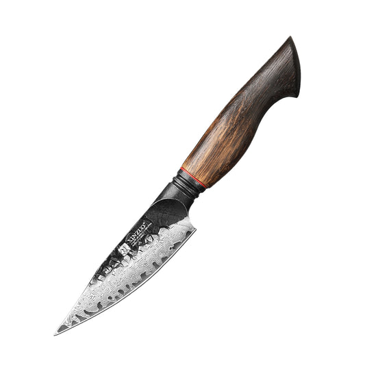 XINZUO 4 Inches 67 Layers Black Damascus Steel Paring Knife with  Burnt Oak Handle MO-Series