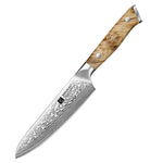 XINZUO Customized 5.2'' Inch Utility Knife 67-Layer Damascus Steel With Figured Sycamore Wood Handle Perfect Gift For Cooks