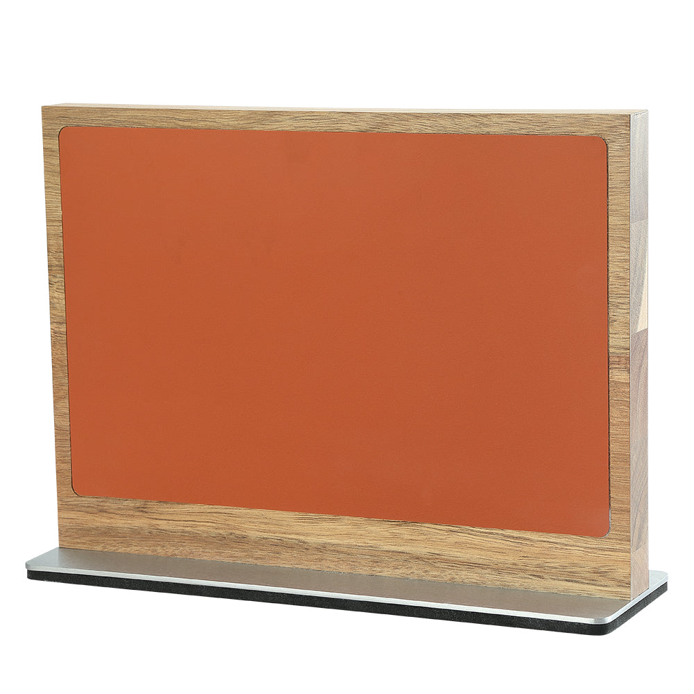 XINZUO Acacia Wood Dual-Side Magnetic Knife Holder with Leather | Raw & Cooked Food Zone Separation for Maximum Hygiene