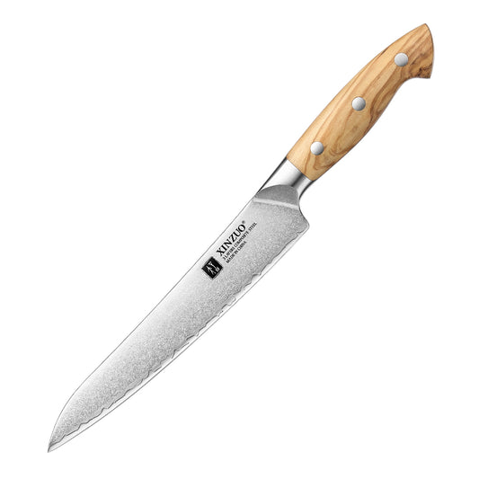 XINZUO Professional Carving Knife - Triple-Layer Composited Steel with Olive Wood Handle, Razor Sharp & Ergonomic Design-PIN Series