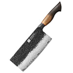 XINZUO 67 Layers Black Damascus Steel Meat Cleaver/Chinese Chef Knife with  Burnt Oak Handle MO-Series