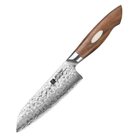 XINZUO 5.5 Inches 67 Layers Japanese AUS-10 Damascus Steel  Santoku Knife-Jiang Series