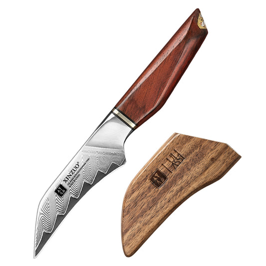 XINZUO 3 Inches Paring Knife - 14Cr14MoVNb Steel Core With Wooden Sheath  Eco-Friendly Gift Package