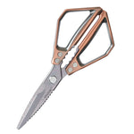 XINZUO Damascus Steel Kitchen Scissors 119 Layers Damascus Steel Antique Bronze Multi-Function Kitchen Scissors