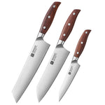 XINZUO Composite Steel 3PCS Kitchen Knife Set 440C Steel Core Ergonomic Handle Multifunctional Cooking Utensil