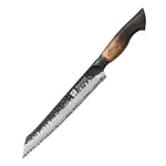 XINZUO 8.5 Inches 67 Layers Black Damascus Steel Bread Knife with  Burnt Oak Handle MO-Series
