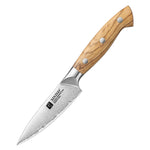 XINZUO 4.3 Inches Paring Knife - Triple-Layer Composited Steel with Olive Wood Handle, Razor Sharp & Ergonomic Design-PIN Series