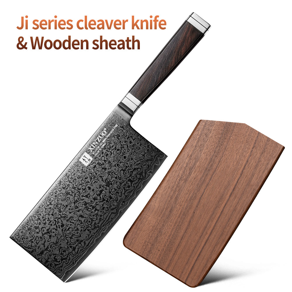 XINZUO Ji Series Chinese Cleaver Knife,7.1 Inches Kitchen Knife,High Hardness 60±2HRC,Cut Vegetable&Meat
