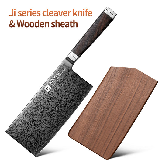 XINZUO Ji Series Chinese Cleaver Knife,7.1 Inches Kitchen Knife,High Hardness 60±2HRC,Cut Vegetable&Meat