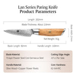 XINZUO Lan Series 73 Layers Damascus Powder Steel 3.5 inchs Paring Knife