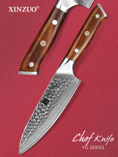 YU STRIA HAMMER DAMASCUS XINZUO 6.5" inch Chef Knife