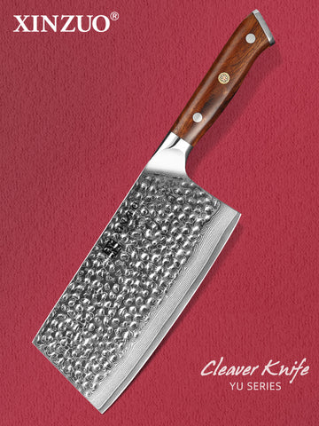 YU STRIA HAMMER DAMASCUS XINZUO 7'' in Cleaver Knife