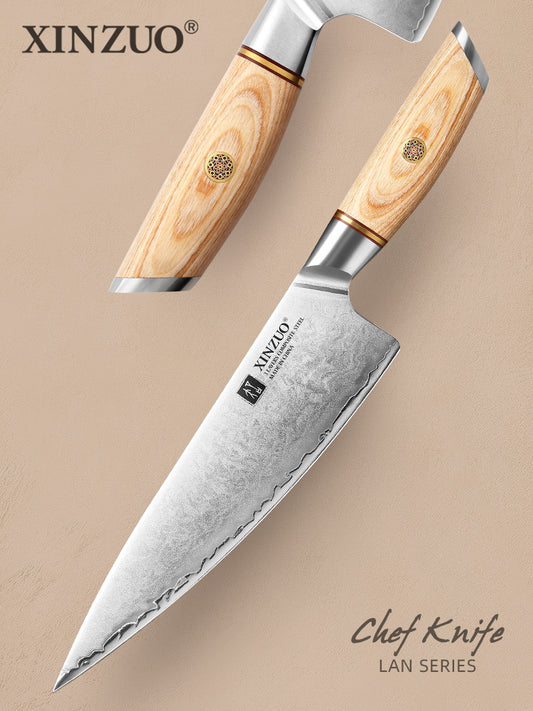 XINZUO Lan Series 3-layer Composite Steel Chef Knife