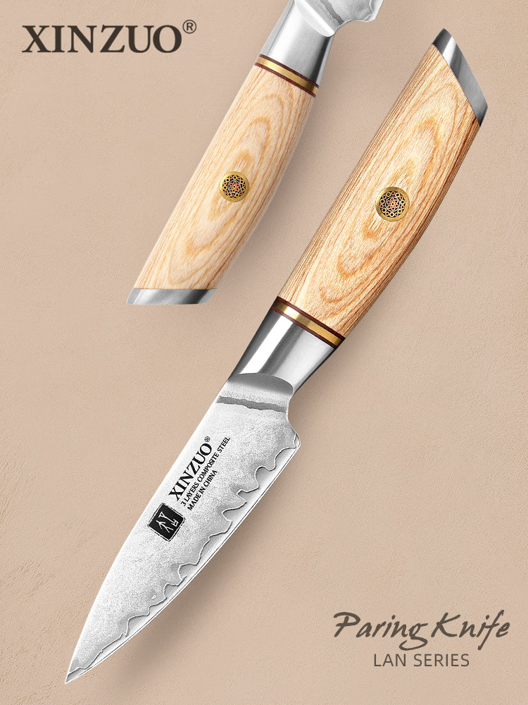 XINZUO Lan Series 3-layer Composite Steel Paring Knife