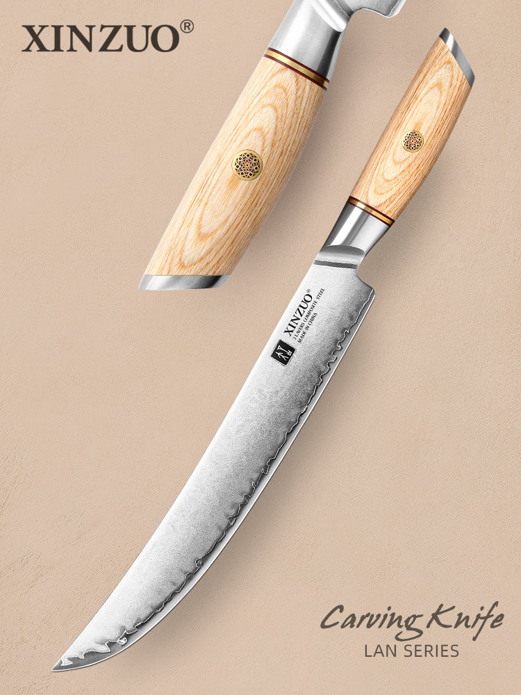 XINZUO Lan Series 3-layer Composite Steel Carving Knife