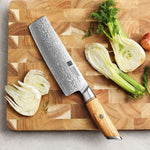 XINZUO Lan Series 73 Layers Damascus Powder Steel 7 inches Nakiri Knife